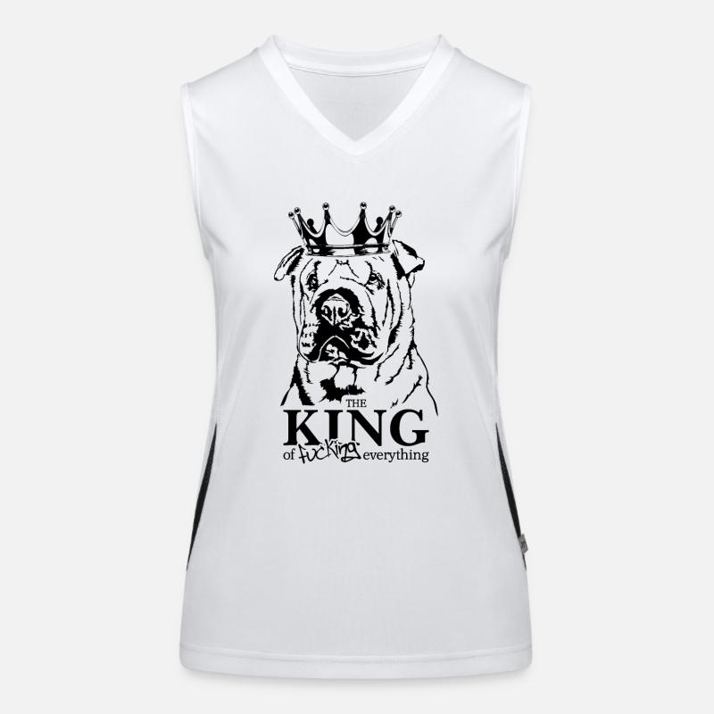 Shar Pei King Hundespruch Hunde Hund Wilsigns Funktionelles Kontrast-Tank Top für Frauen
