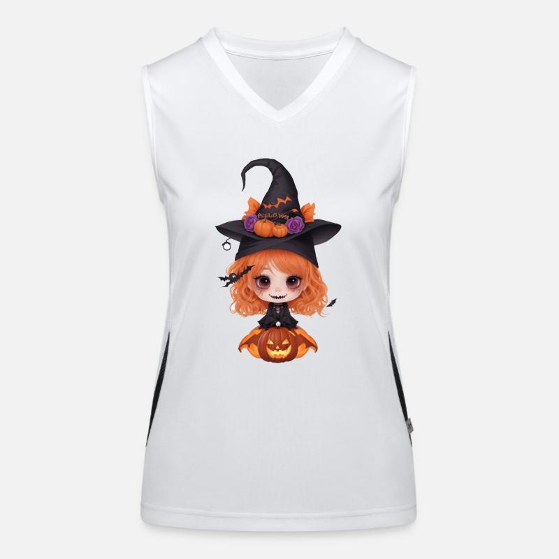Helloween Pumpkin Witch Women's Functional Contrast Tank Top