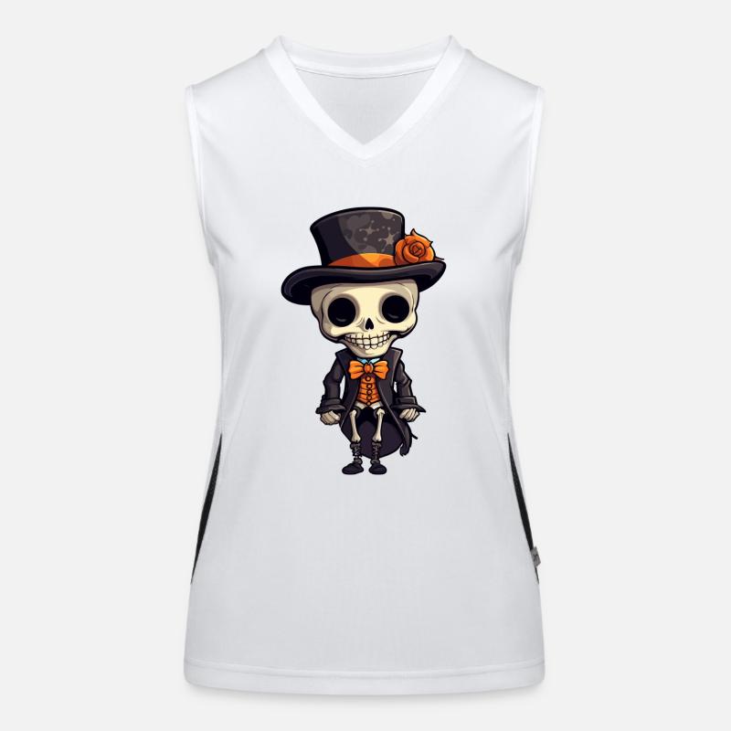 Squelette Halloween Débardeur respirant contrasté Femme