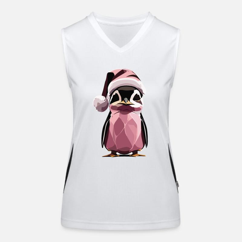 Chrsitmas penguin Women's Functional Contrast Tank Top