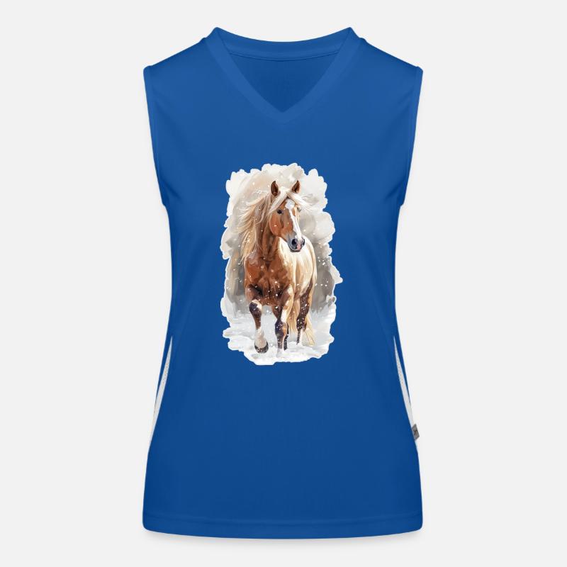 Pferd im Schnee Funktionelles Kontrast-Tank Top für Frauen