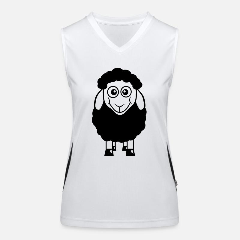 Schwarzes Schaf Klein Süß Niedlich Lamm Cool Comic Funktionelles Kontrast-Tank Top für Frauen