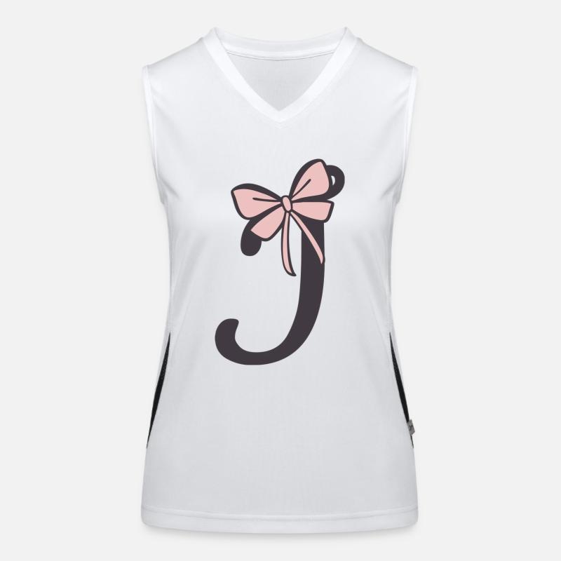 Anfangsbuchstabe i Schleifchen Funktionelles Kontrast-Tank Top für Frauen