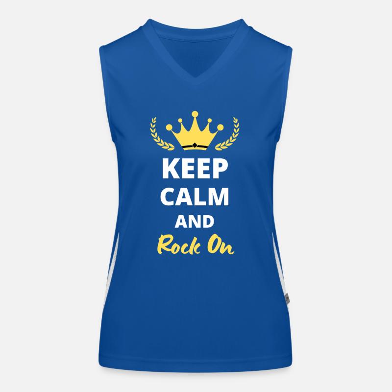 "Keep Calm and Rock On" - Rock Style Funktionelles Kontrast-Tank Top für Frauen