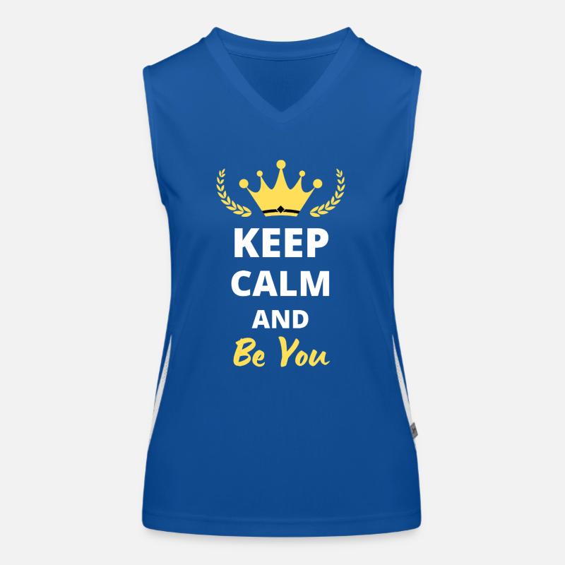 "Bleib ruhig und sei du selbst" - Sei authentisch Funktionelles Kontrast-Tank Top für Frauen