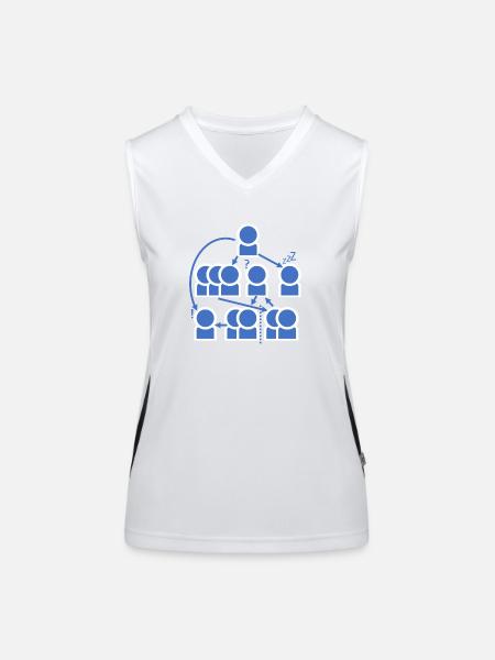 Crazy organization chart - all right? - Women's Functional Contrast Tank Top - white/black - Front