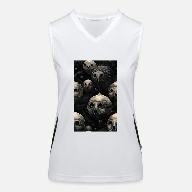 Graue Kugelflächen Funktionelles Kontrast-Tank Top für Frauen