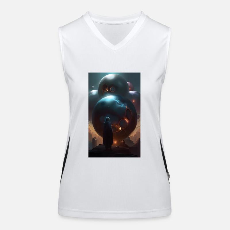 Mysteriöser Zauberer der Formen und Kugeln Funktionelles Kontrast-Tank Top für Frauen