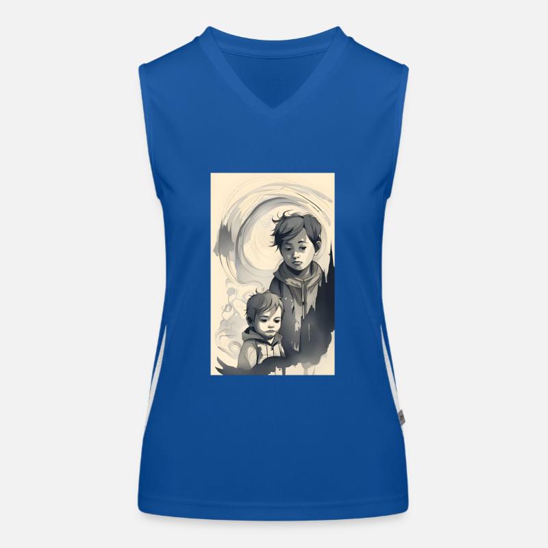 Brüder in abstrakter Tinte Funktionelles Kontrast-Tank Top für Frauen