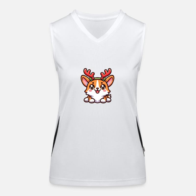 Corgi de Noël Débardeur respirant contrasté Femme