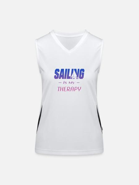 Segeln / Segler / Sailing - Funktionelles Kontrast-Tank Top für Frauen - Weiß/Schwarz - Vorne