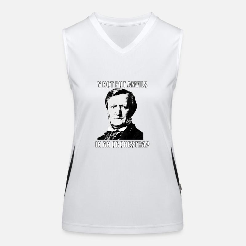 Klassische Musik Meme Wagner "Put Anvils" Funktionelles Kontrast-Tank Top für Frauen