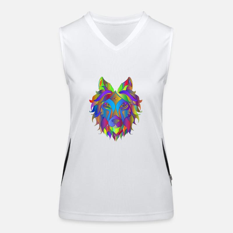 Wolf Funktionelles Kontrast-Tank Top für Frauen