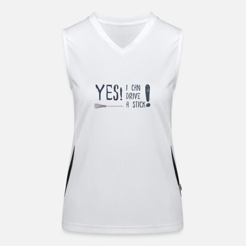 Witch Power - Drive a Stick Funktionelles Kontrast-Tank Top für Frauen