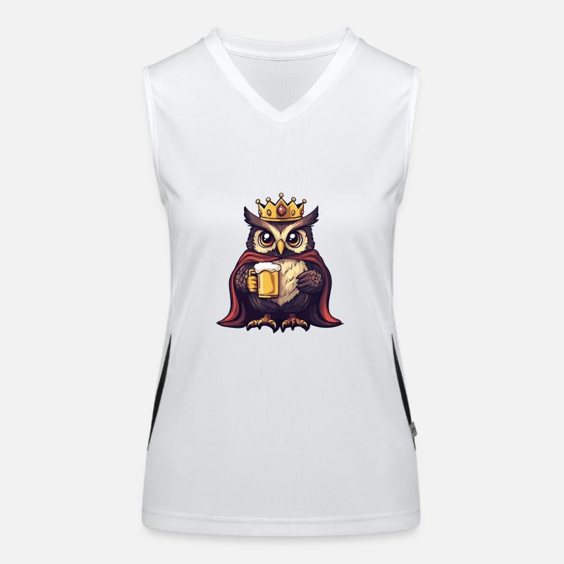 Eule Bier Lustig Funktionelles Kontrast-Tank Top für Frauen