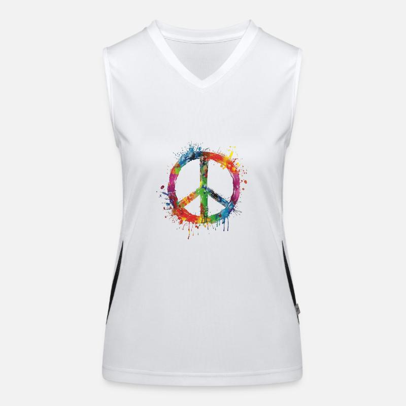 Colorful Pride Peace Vibrant Expression Funktionelles Kontrast-Tank Top für Frauen