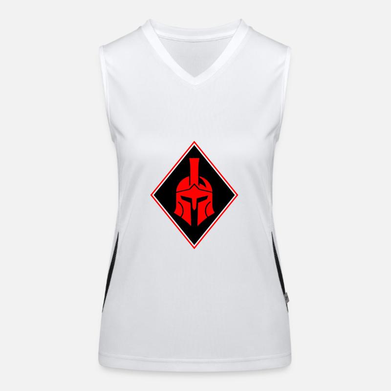 Spartaner Helm Logo Gladiator Funktionelles Kontrast-Tank Top für Frauen