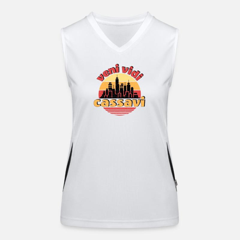 veni vidi cassavi Funktionelles Kontrast-Tank Top für Frauen
