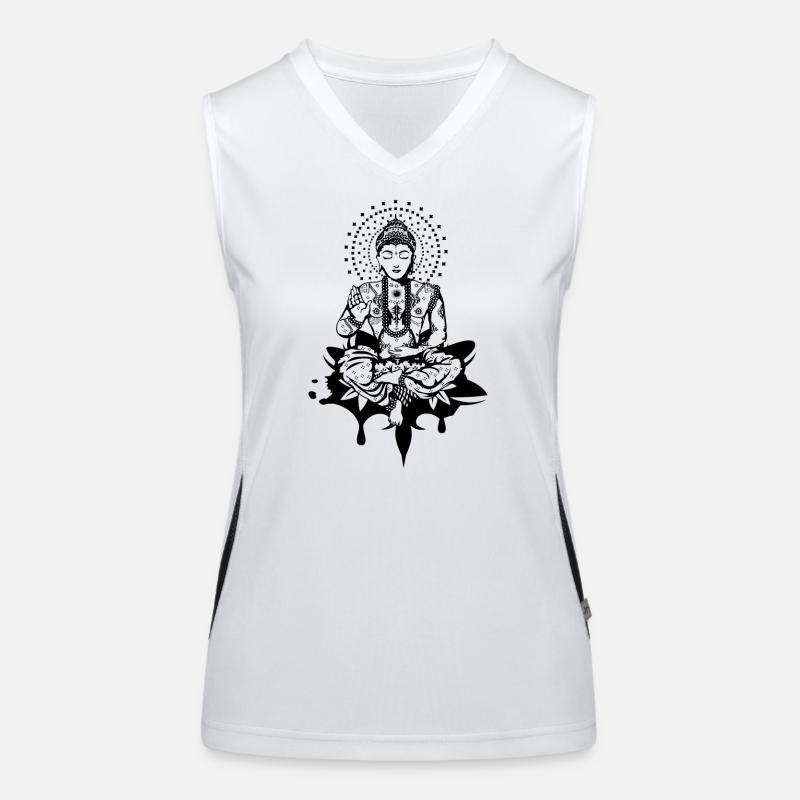 Buddha in the lotus position Women's Functional Contrast Tank Top