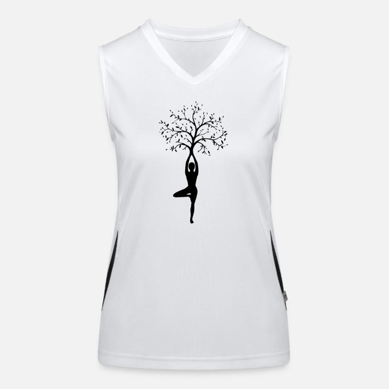 Tree Pose Silhouette Yoga Women's Functional Contrast Tank Top