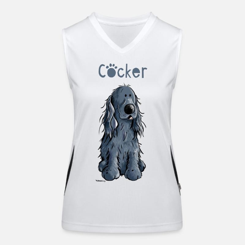 Lustiger Cocker Spaniel Funktionelles Kontrast-Tank Top für Frauen