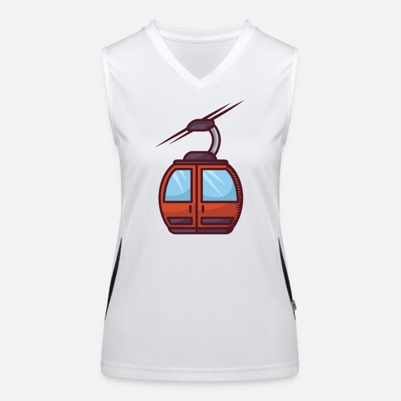 Fascinating cable car illustration Women's Functional Contrast Tank Top