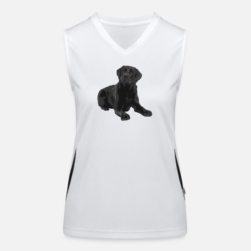 Schwarzer Labrador Funktionelles Kontrast-Tank Top für Frauen