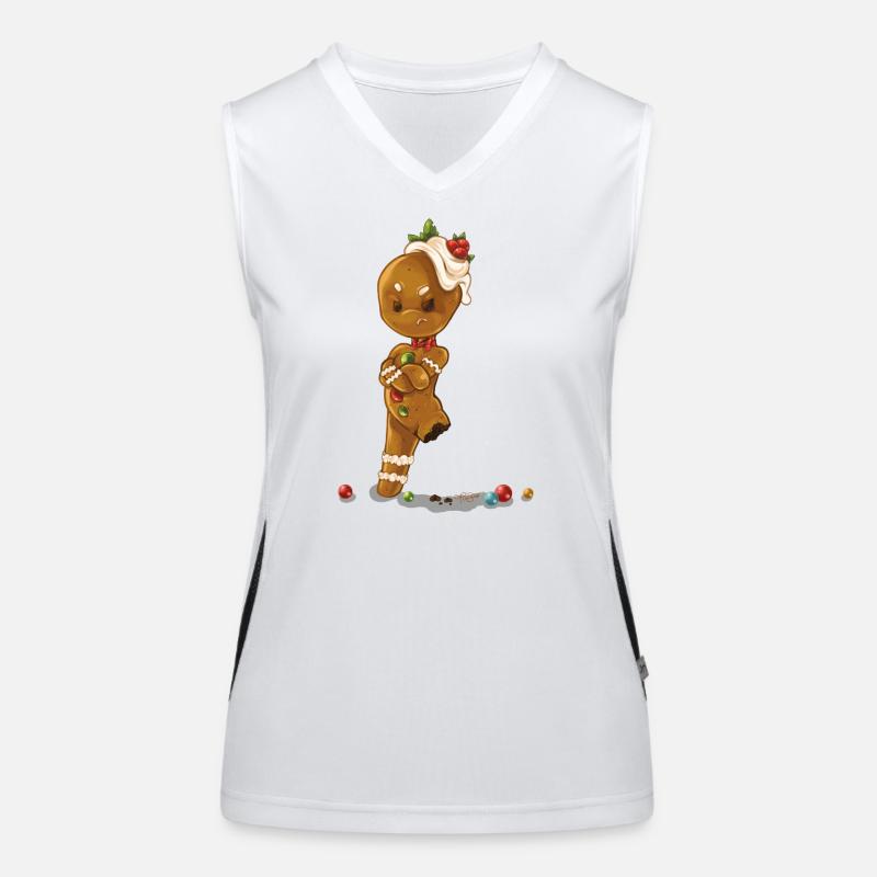 Gingerbread man without leg Women's Functional Contrast Tank Top