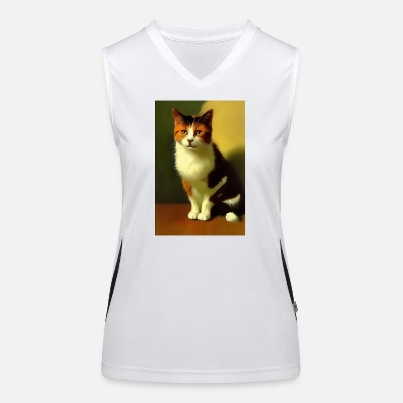 Cat Image Women's Functional Contrast Tank Top