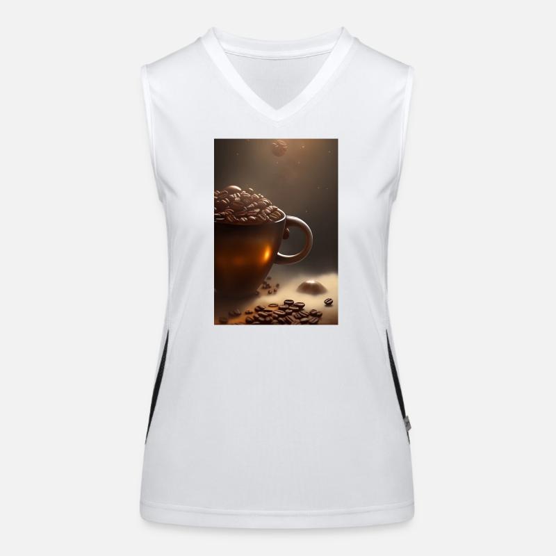 Kaffee, Kaffeebohnen Funktionelles Kontrast-Tank Top für Frauen