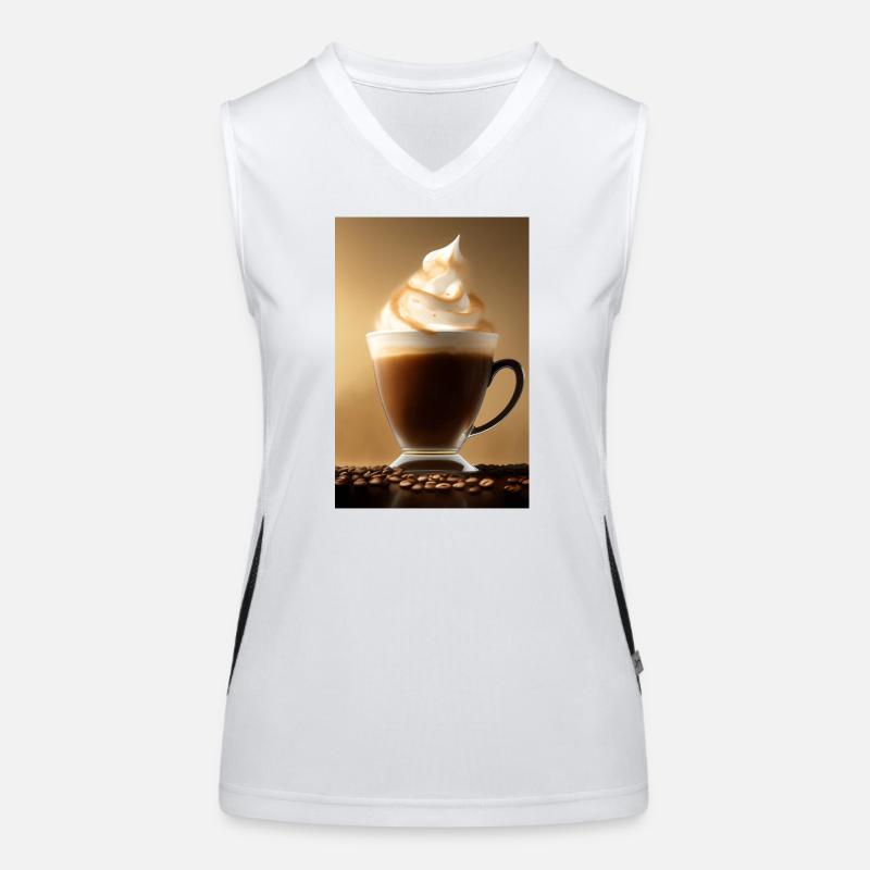 Kaffee, Kaffeebohnen Funktionelles Kontrast-Tank Top für Frauen