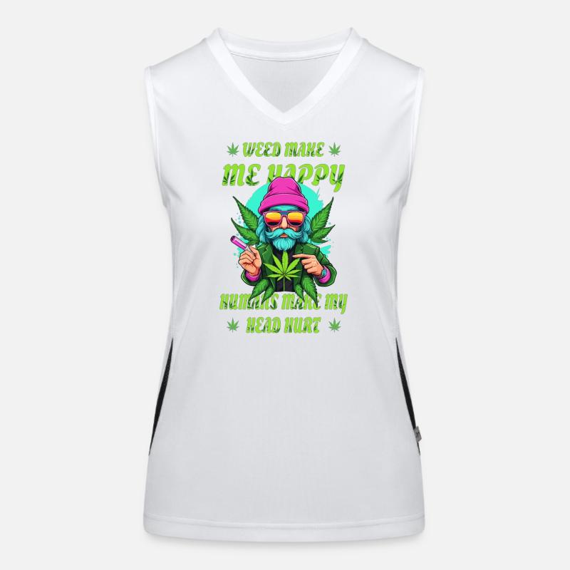 Weed Makes Me Happy... Women's Functional Contrast Tank Top