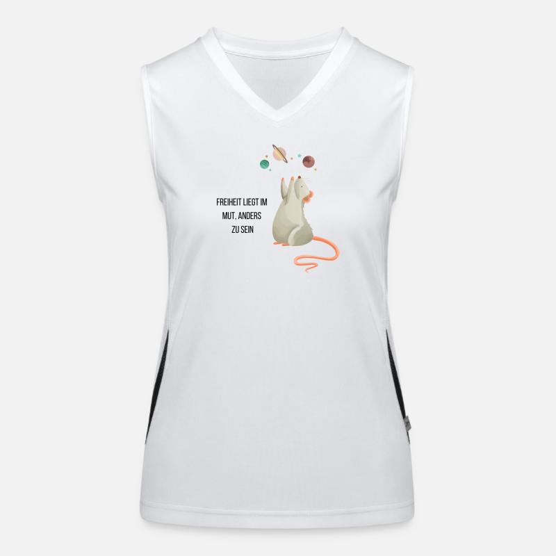 Space Mouse - Women's Functional Contrast Tank Top - white/black