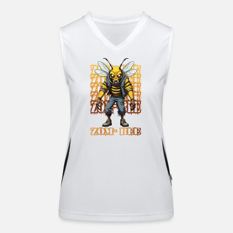 Creepy zombie bee Women's Functional Contrast Tank Top