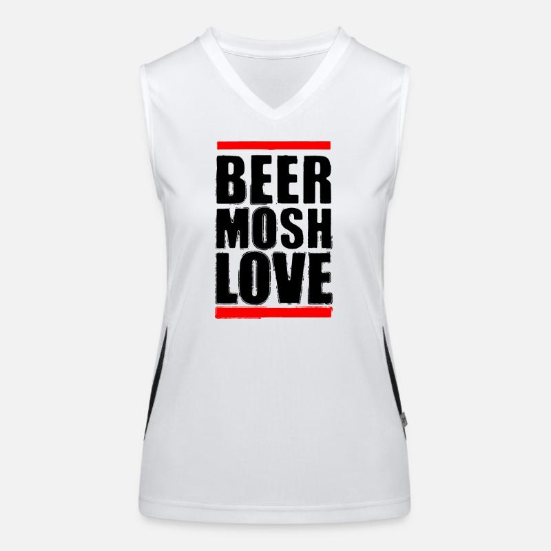 Bier Mosh Liebe Schwarzer Buchstabe Funktionelles Kontrast-Tank Top für Frauen