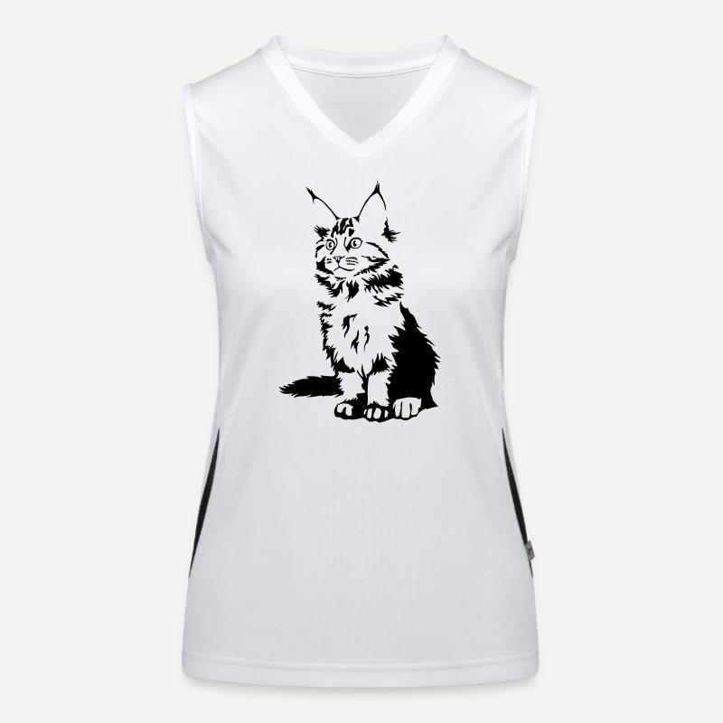 Maine Coon Katze Funktionelles Kontrast-Tank Top für Frauen