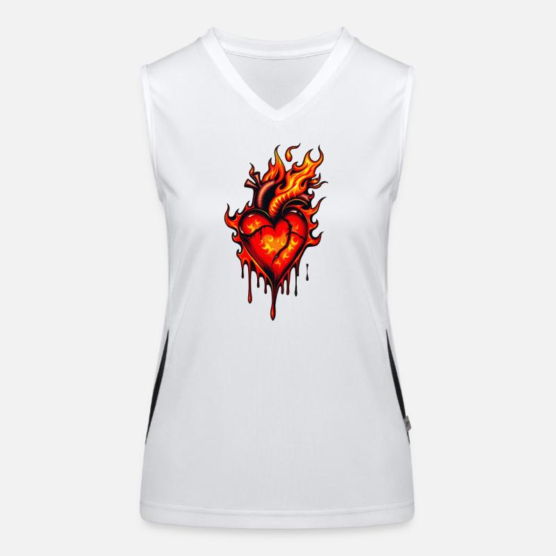 Flaming heart. Women's Functional Contrast Tank Top