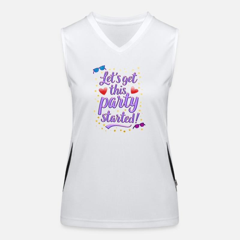 Lasst uns diese Party beginnen Funktionelles Kontrast-Tank Top für Frauen