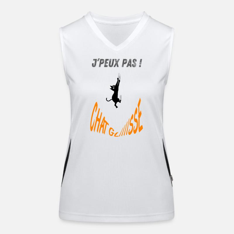 I can't cat slides! - Women's Functional Contrast Tank Top - white/black