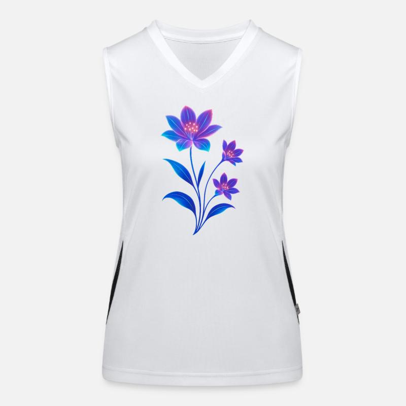 Conception de fleur cosmique luminescente Débardeur respirant contrasté Femme