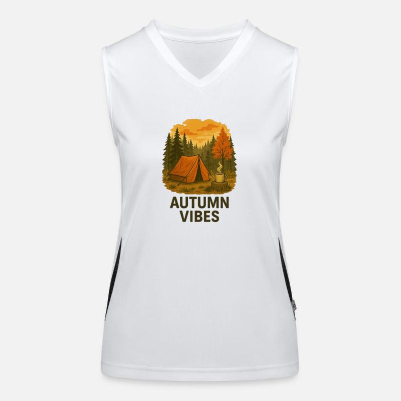 Herbststimmung Outdoor Camping Design Funktionelles Kontrast-Tank Top für Frauen