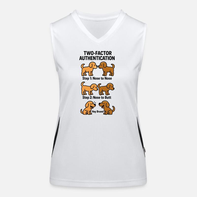 Two Factor Authentication Hunde Funktionelles Kontrast-Tank Top für Frauen