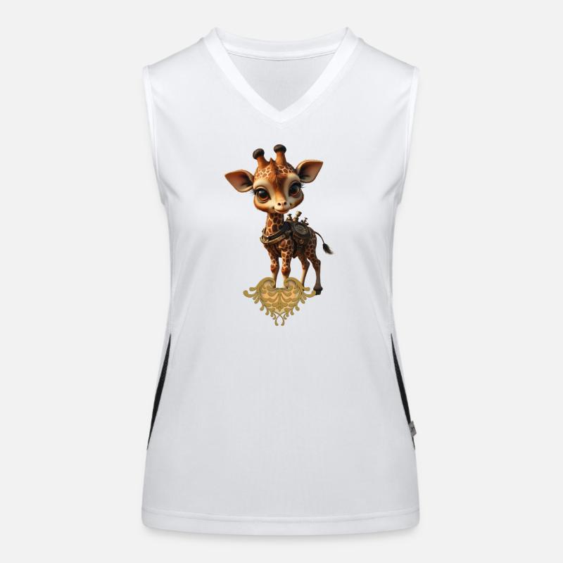 Charmante girafe steampunk Débardeur respirant contrasté Femme