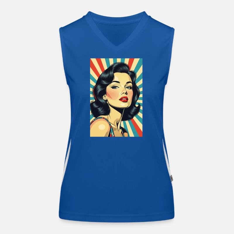 Retro Style Diva R01 Women's Functional Contrast Tank Top