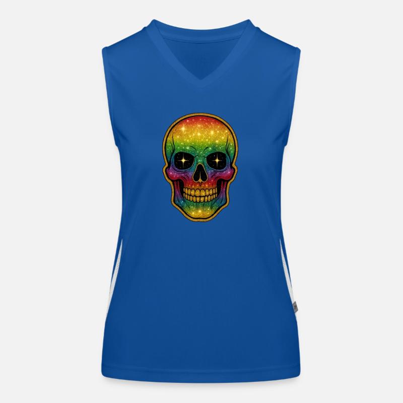 Galactic Rainbow Skull Women's Functional Contrast Tank Top