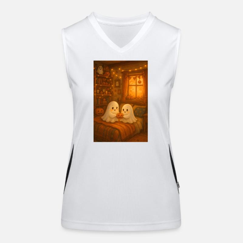 Cute Halloween Ghosts Women's Functional Contrast Tank Top