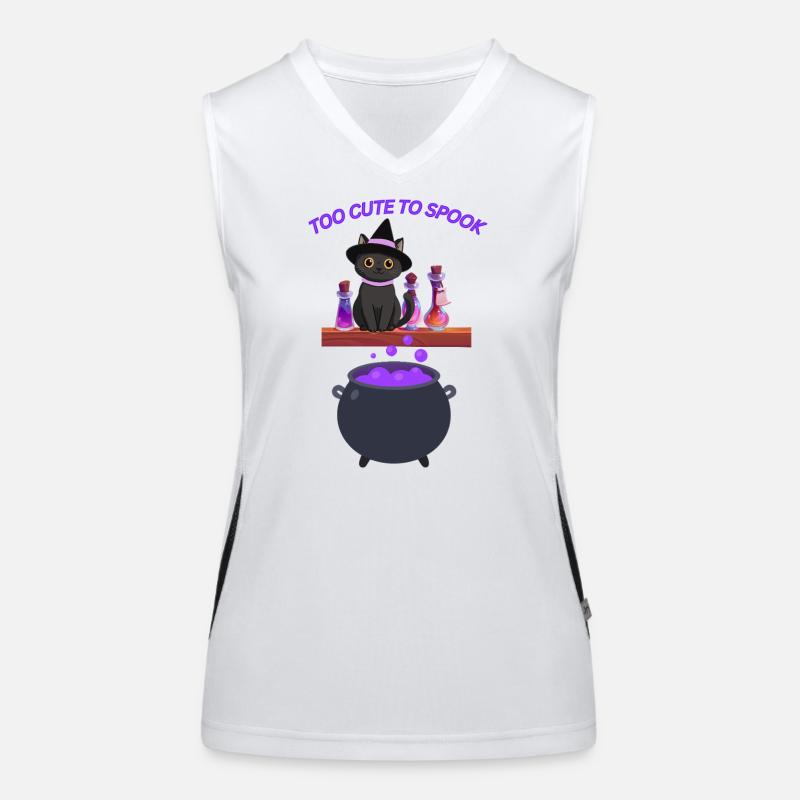 Cute witch cat with magic potion Women's Functional Contrast Tank Top