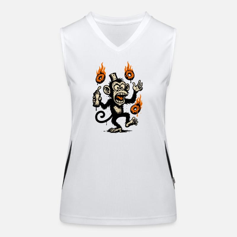 Fiery Monkey with Magic Talisman Women's Functional Contrast Tank Top