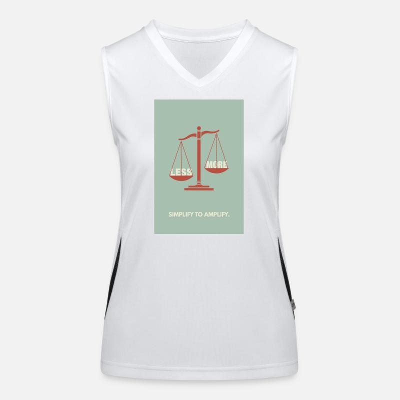 Less is More – Balance Poster Design Women's Functional Contrast Tank Top