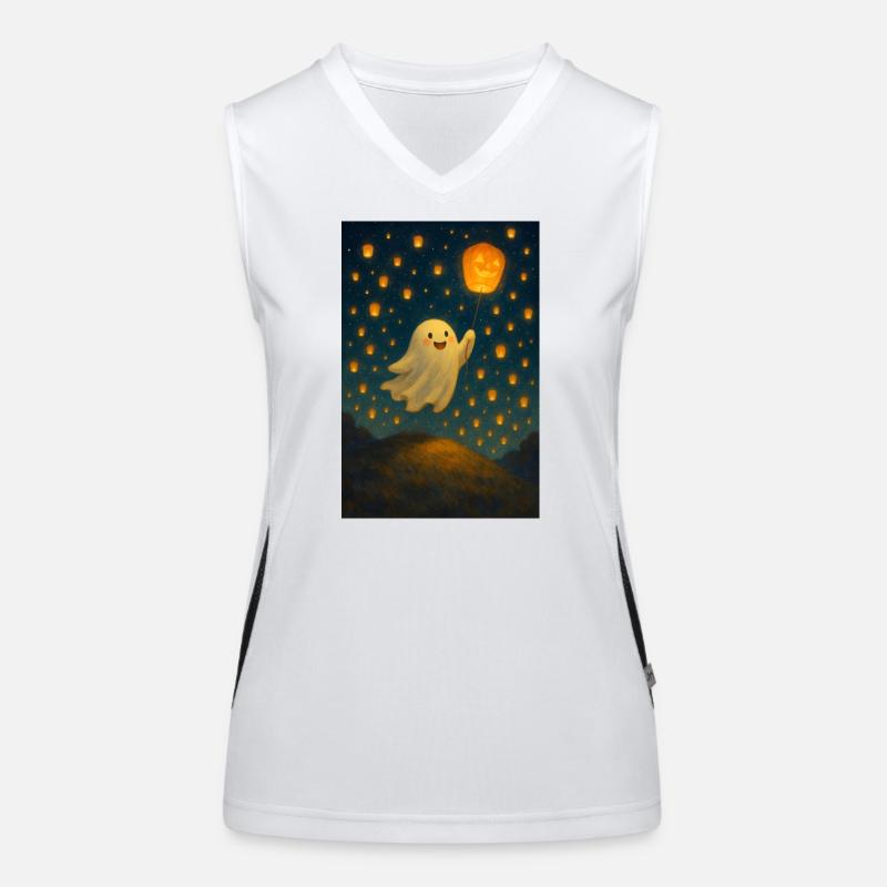 Ghost with jack-o'-lantern Women's Functional Contrast Tank Top